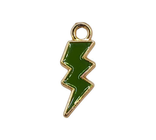 Green Lightning Bolt Charm