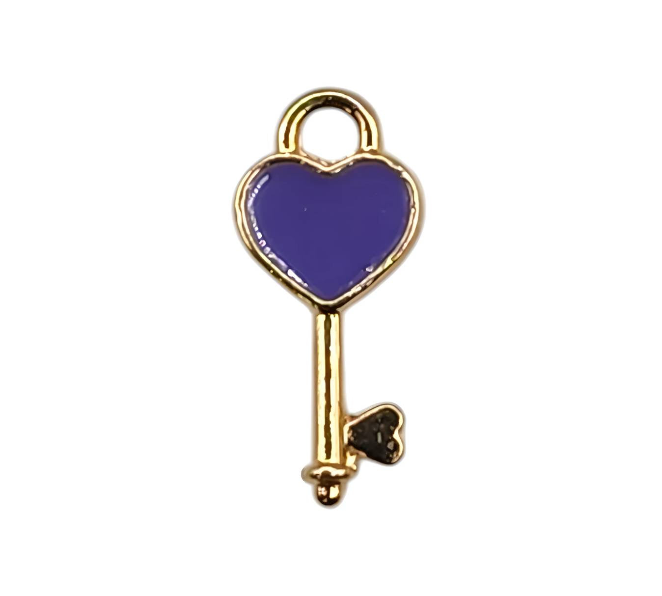 Purple Heart Key Charm