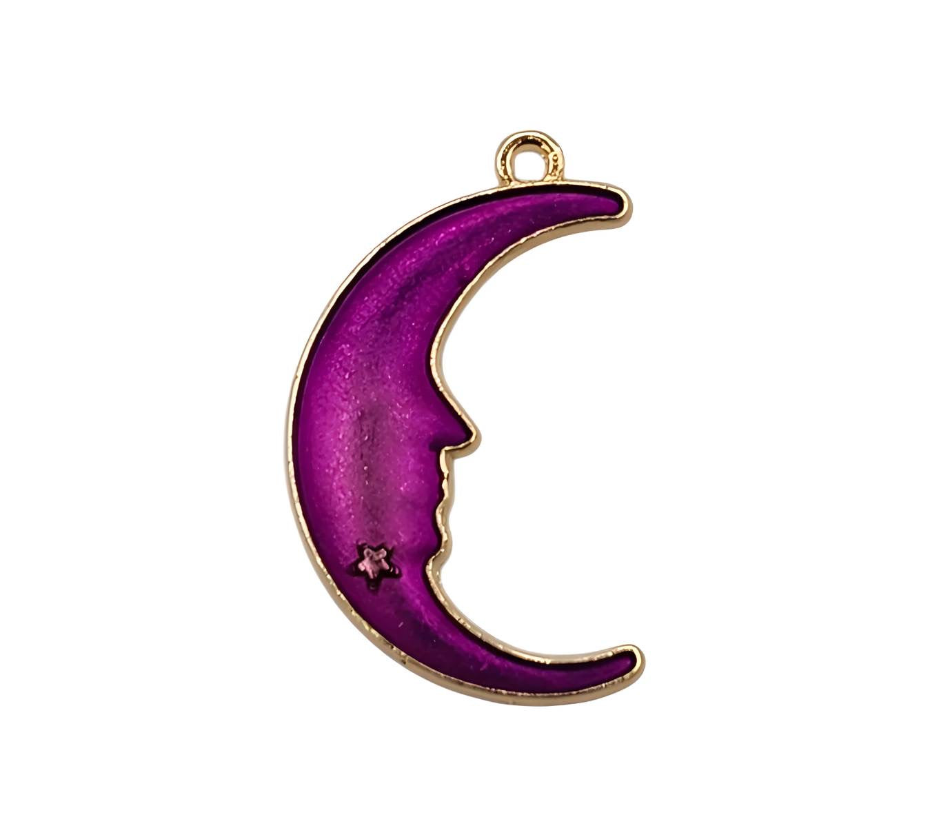 Purple Crescent Moon charm