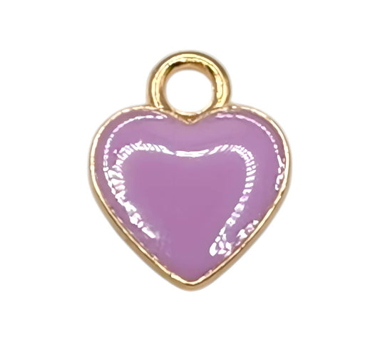 Lavender Heart Charm