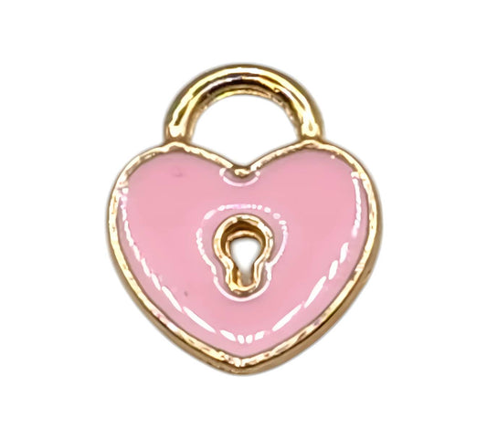 Heart-shaped Padlock Charm