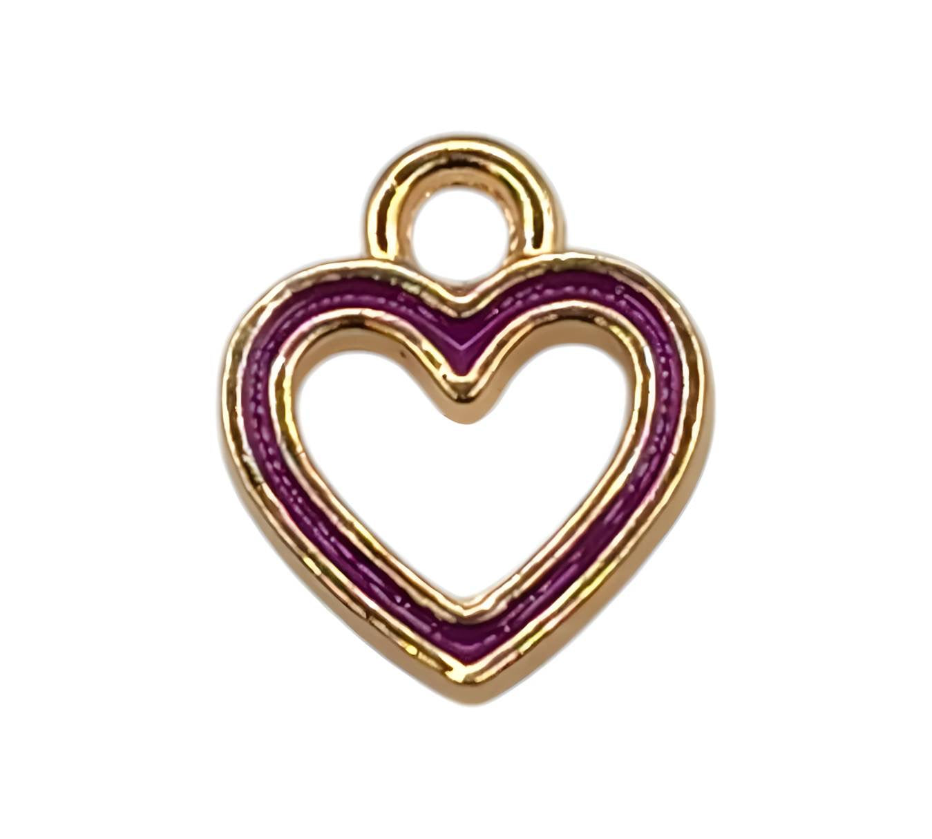 Purple Heart Outline Charm