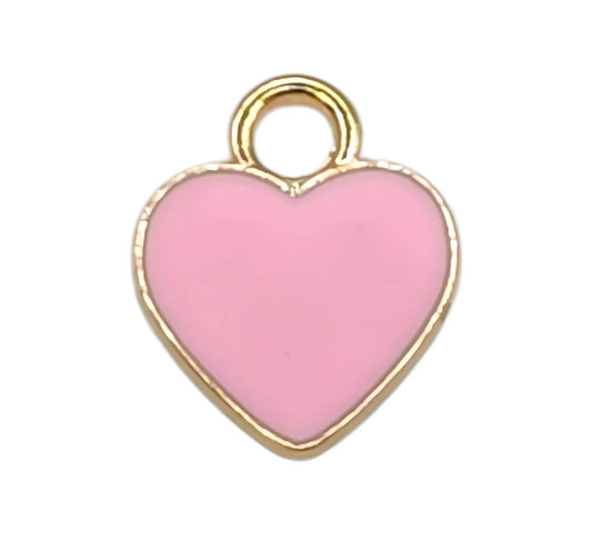 Pink Gem Heart Charm