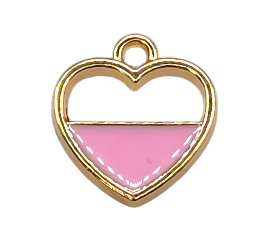 Half filled Light Pink Heart Charm