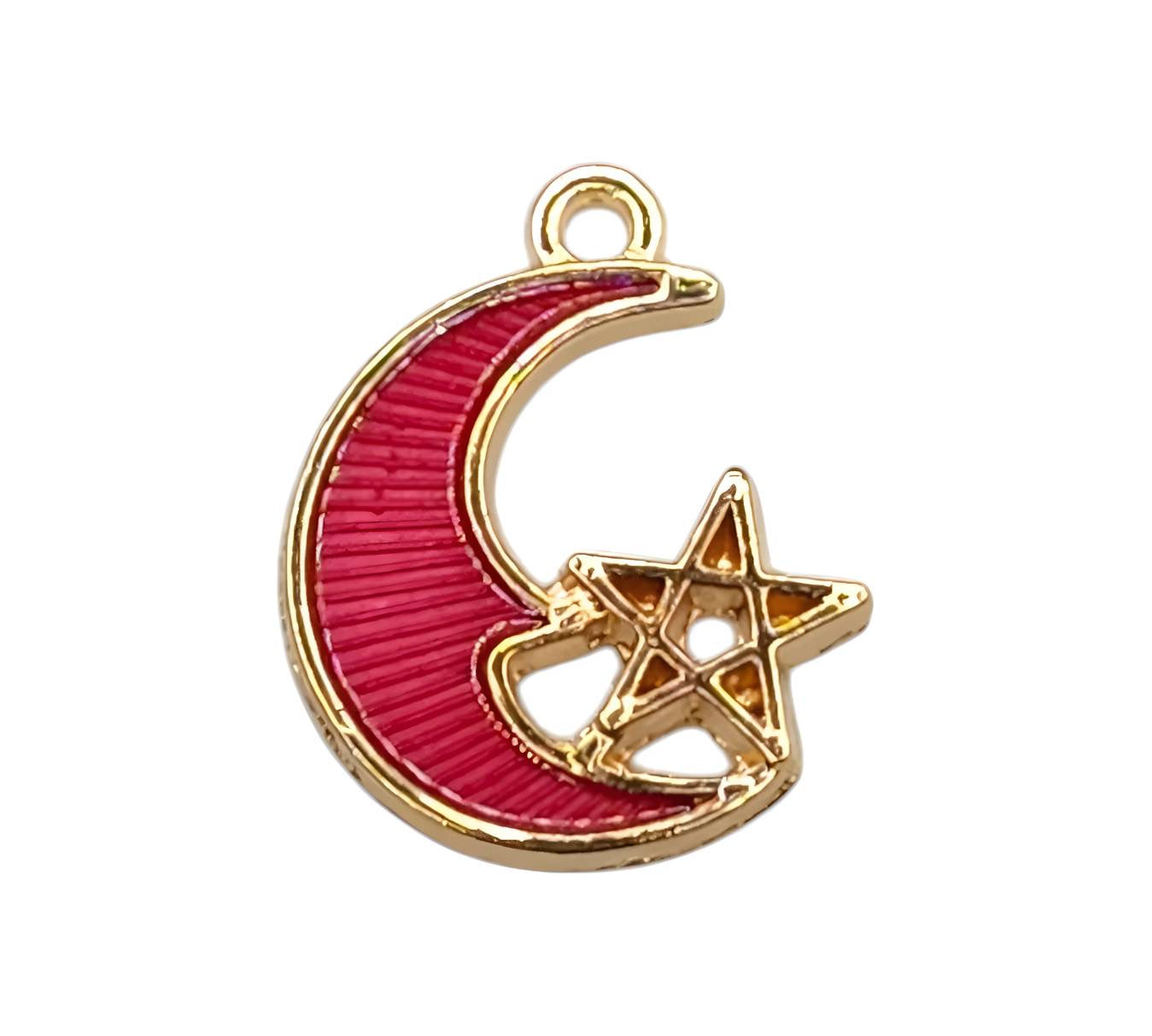 Pink Starry Moon Charm