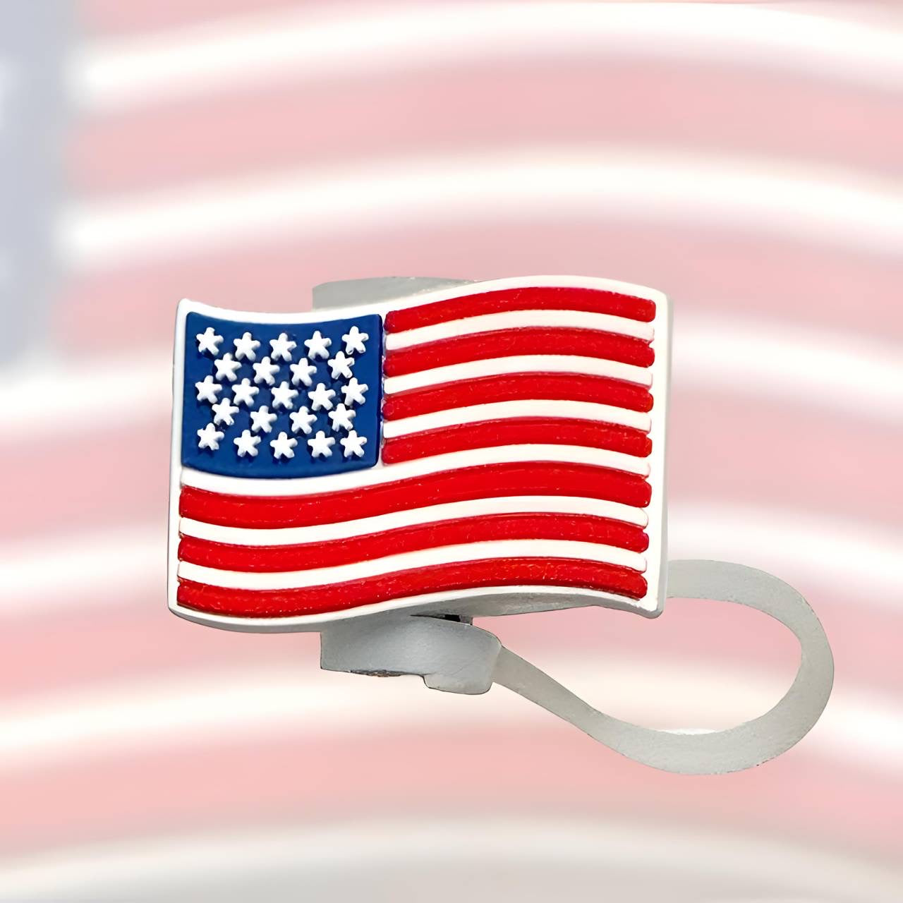 American Flag Straw Topper