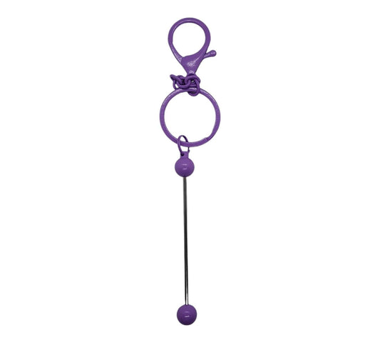 Purple Beadable Keyrings