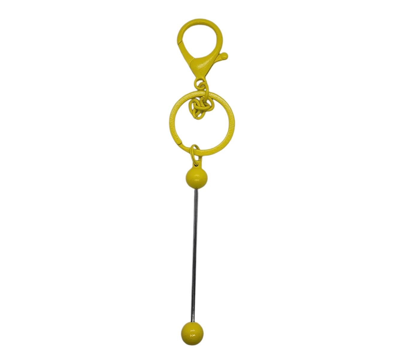 Yellow Beadable Keyrings