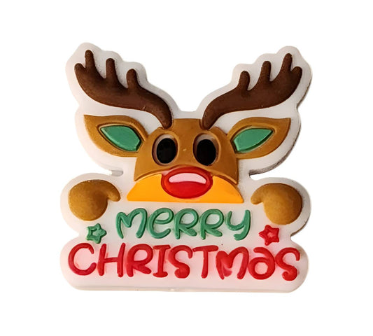 Merry Christmas Reindeer Focal Beads F-54