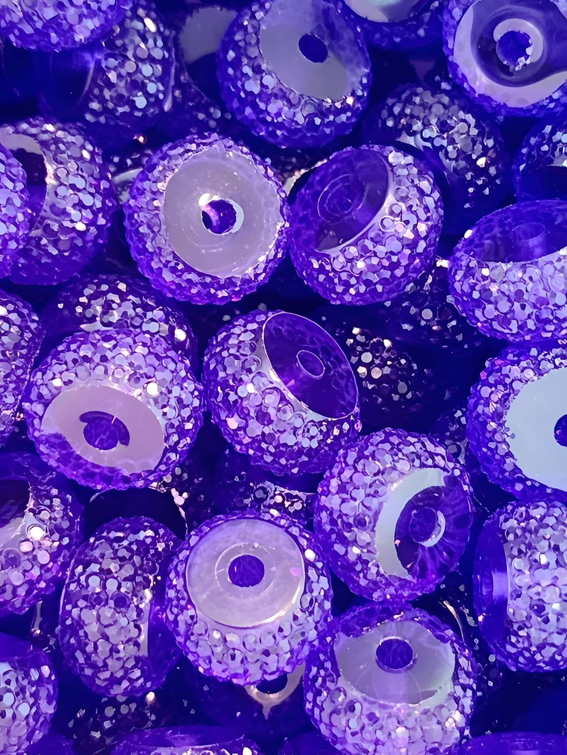 Blue Rhinestone Abacus 12mm Beads