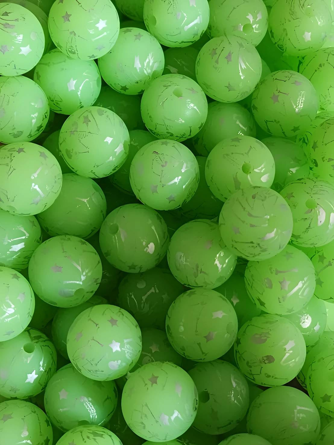 15MM Silicone Bead Green Halloween Glow in Dark