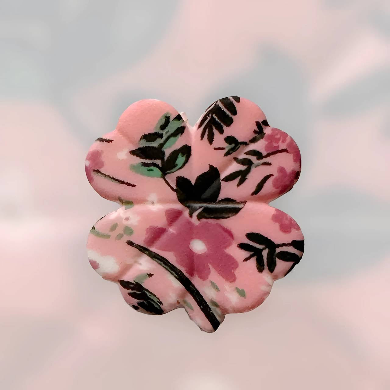 Pink Clover Flower Focal Bead