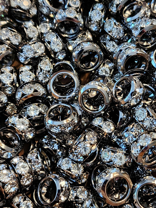 Gunmetal  12mm Large Hole (Rhinestone Spacers)