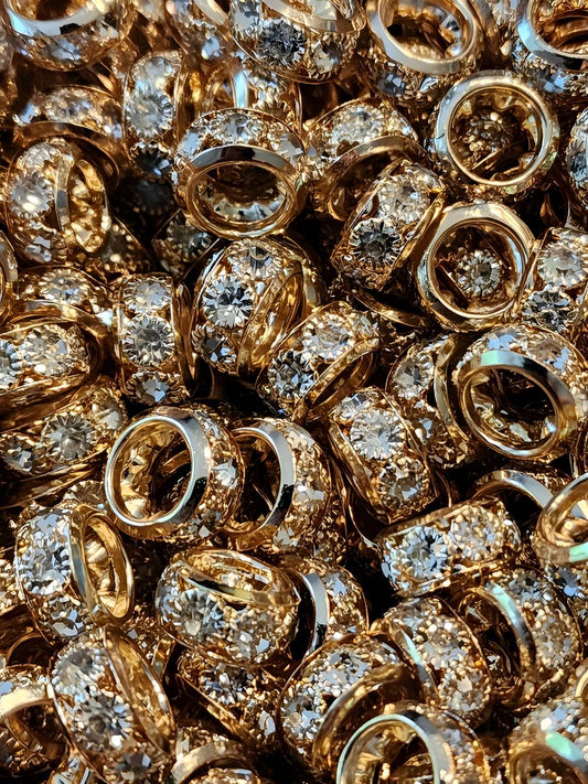 Antique Gold 12mm Large Hole (Rhinestones Spacers)