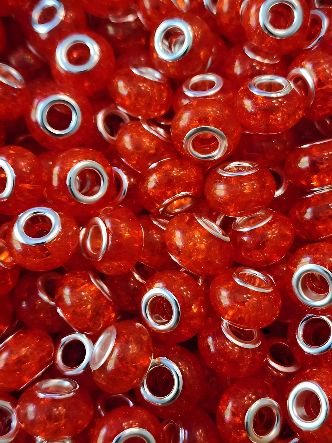 Red Crackle (Large Hole Spacers