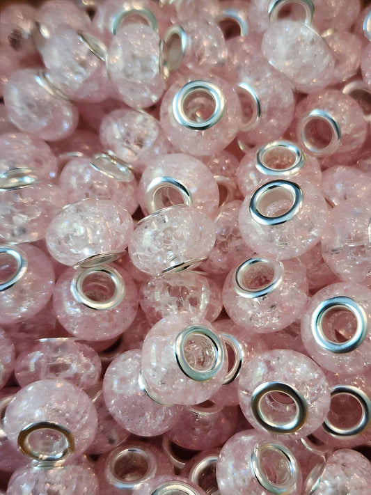 Light Pink Crackle (Large Hole Spacers)