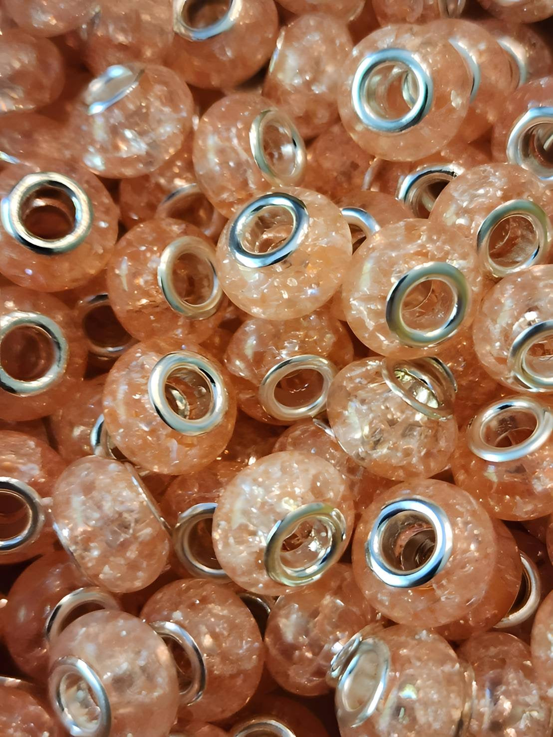 Peach Crackle (Large Hole Spacers)