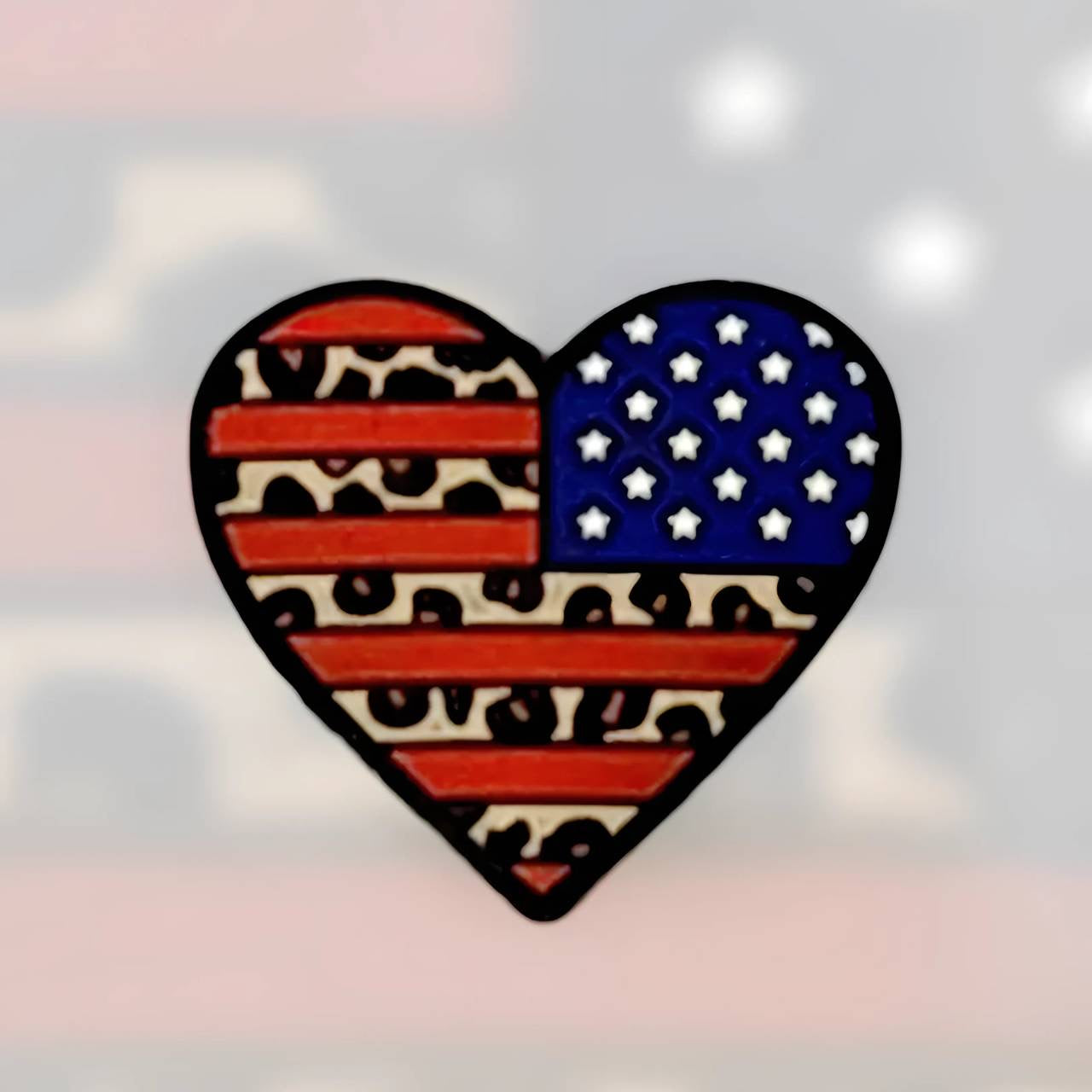 Leopard Flag Heart Focals F-24