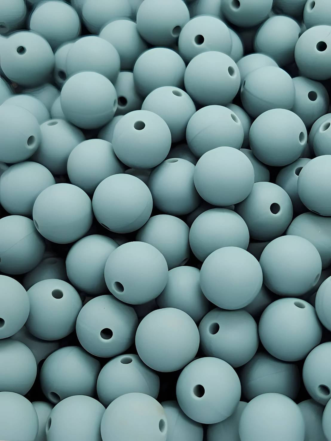 Calm Cyan 15mm Silicone Beads