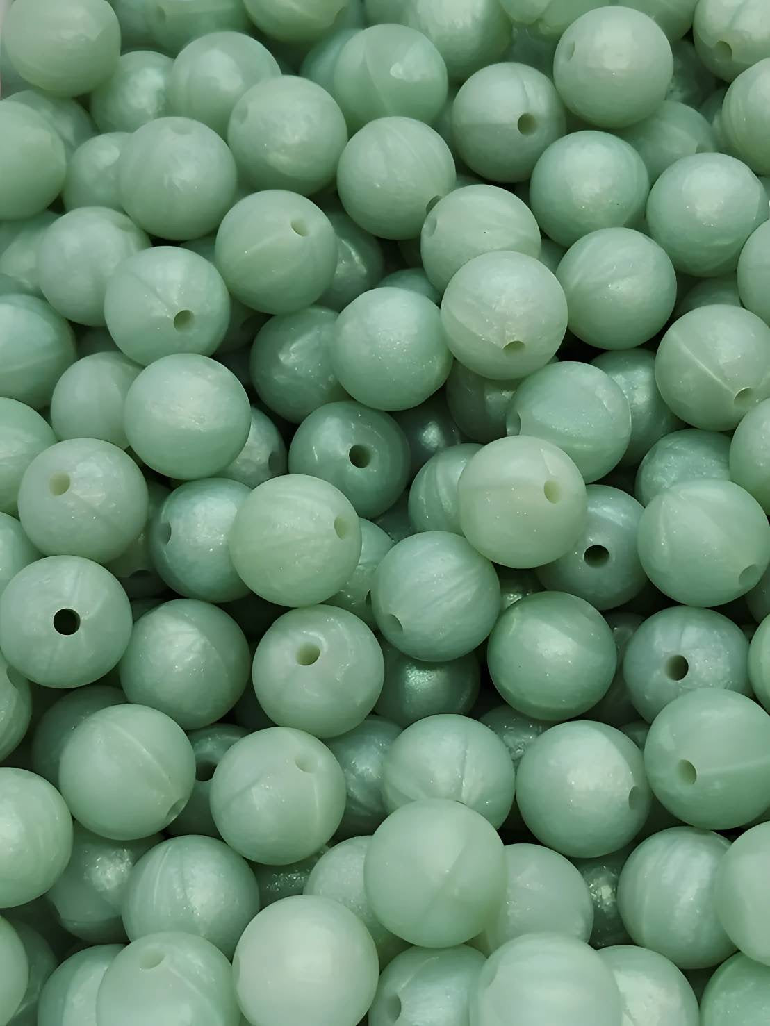 Sage Mist 12mm Silicone Beads