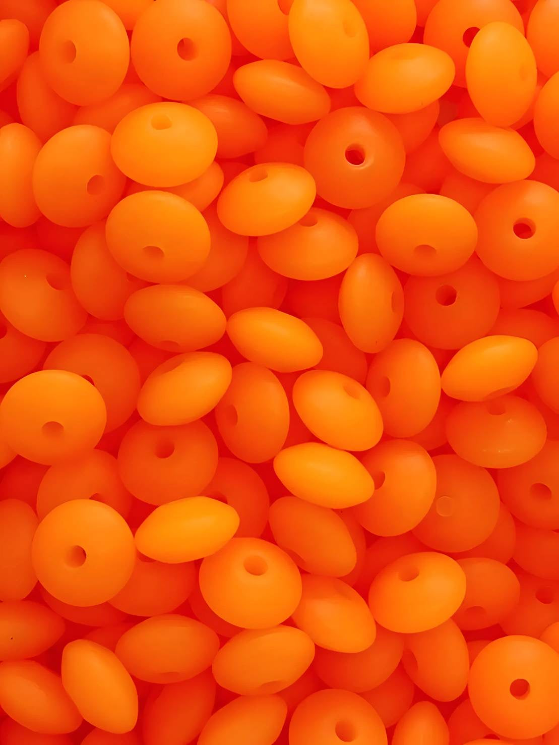 Tangerine Glow Silicone Lentil Beads