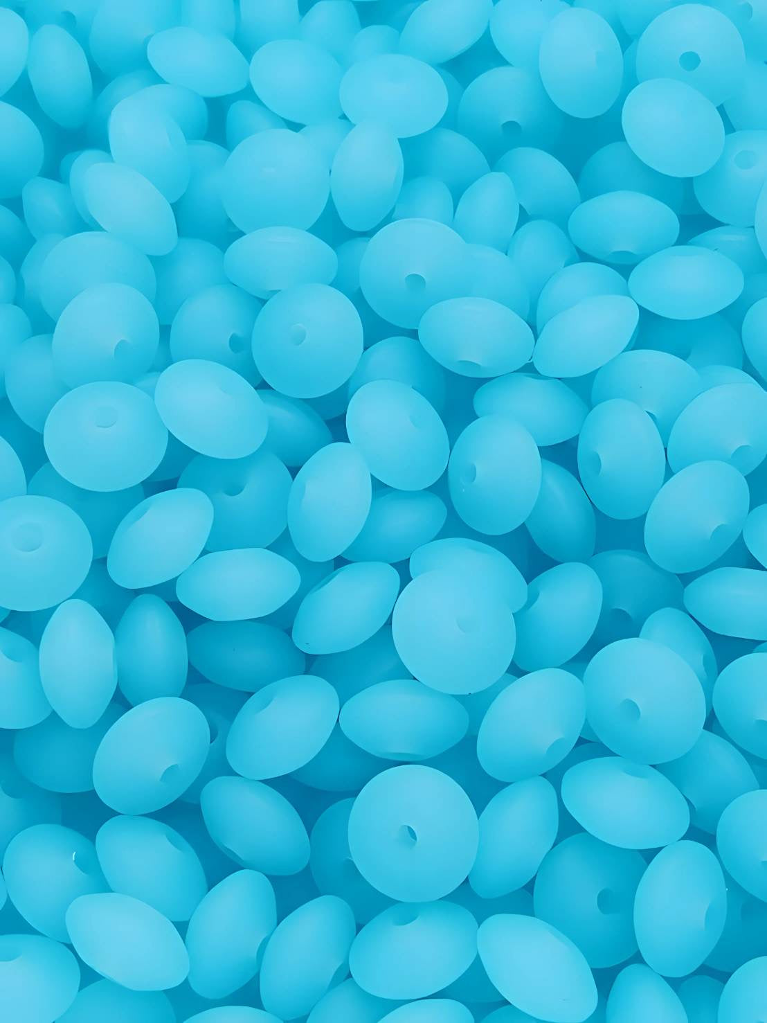 Lagoon Teal Silicone Lentil Beads