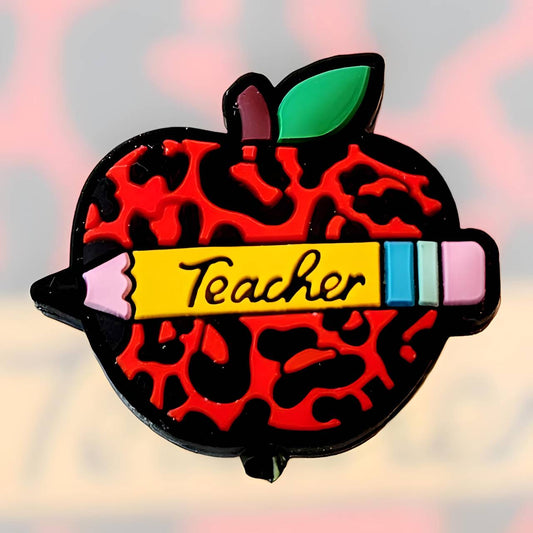 Red Leopard Teacher Apple Focal