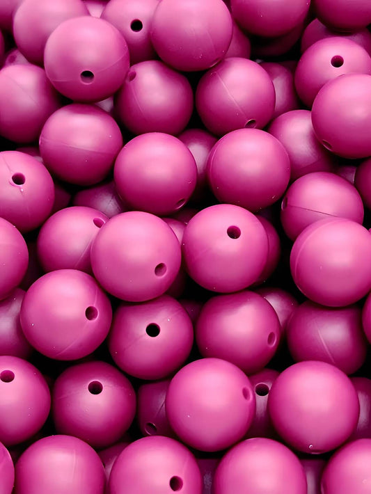 Rosy Orchid 15mm Silicone Beads