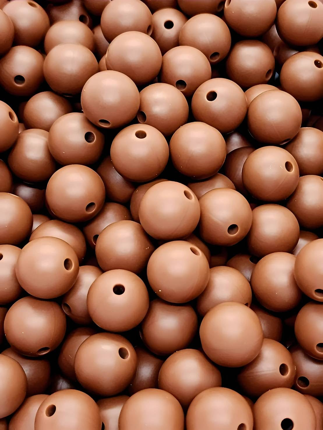 Warm Chestnut 12mm Silicone Beads