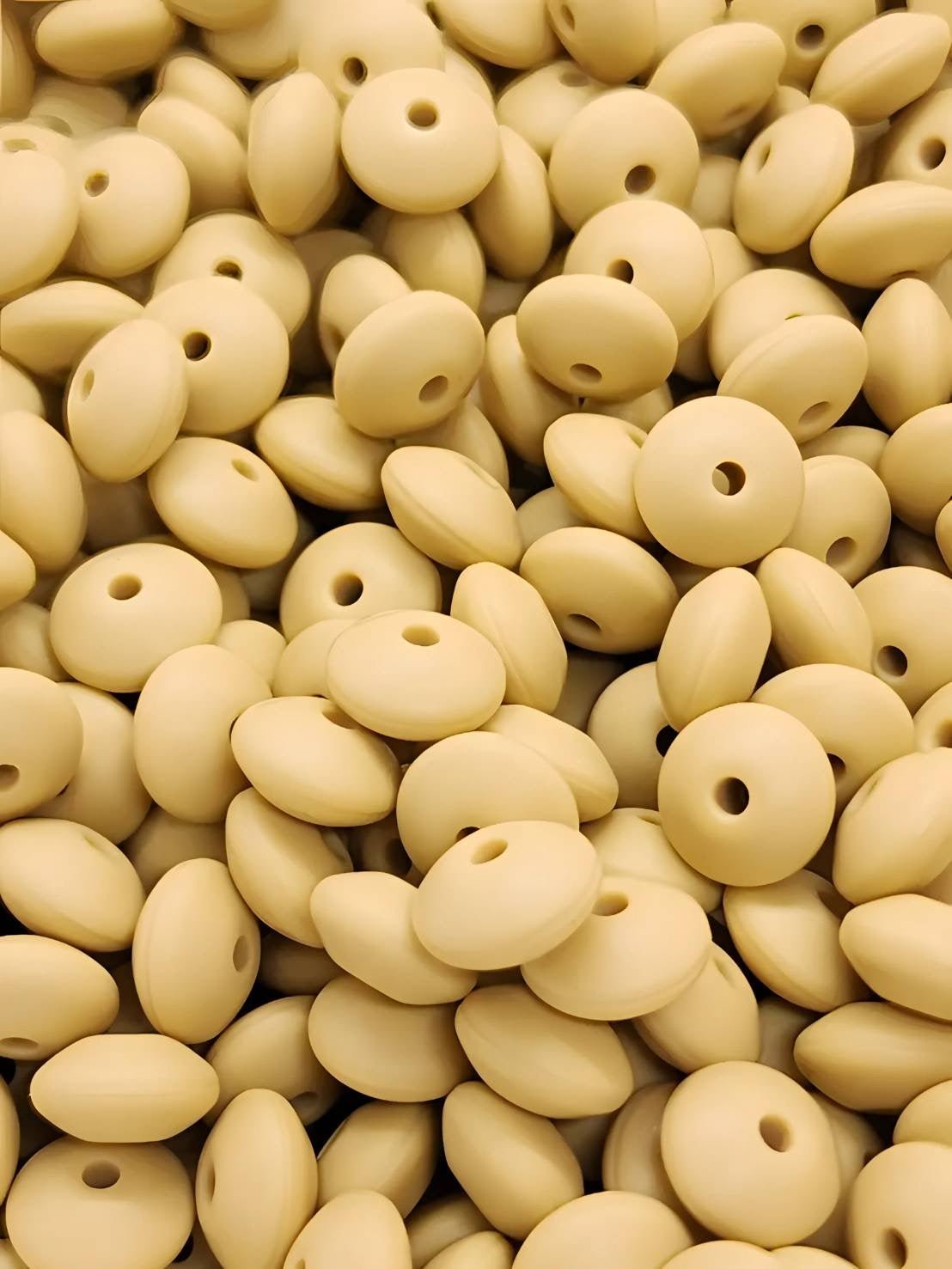 Golden Dune Silicone Lentil Beads