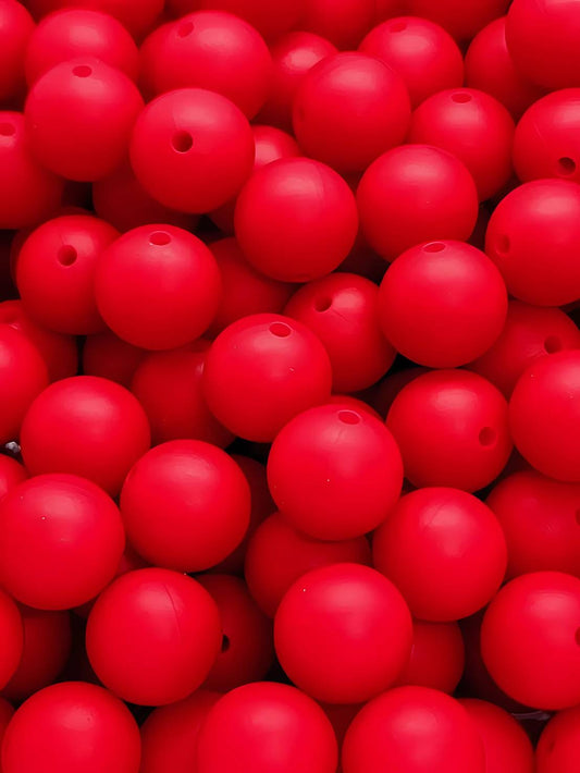 Scarlet Velvet 15mm Silicone Beads