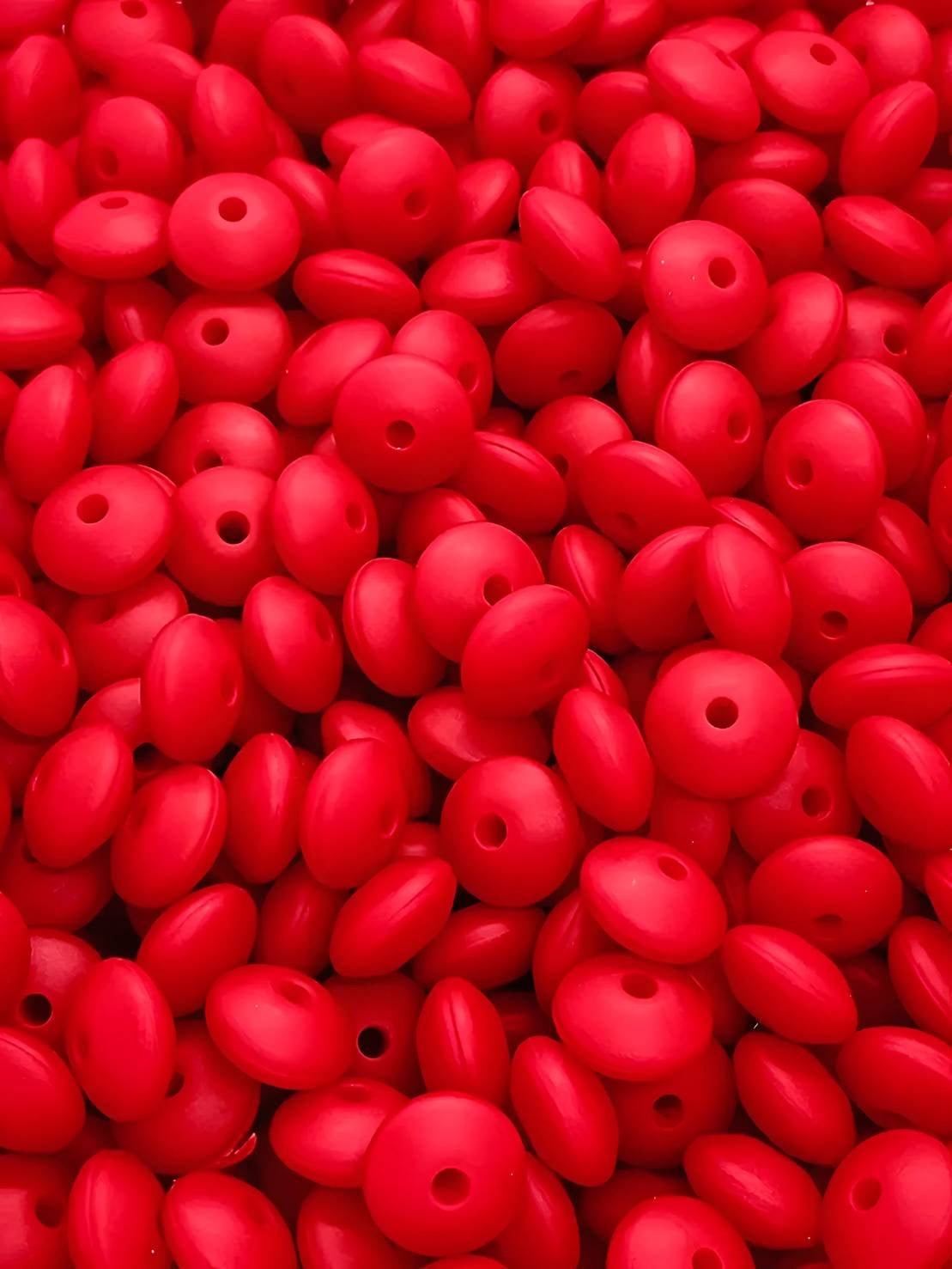 Scarlet Velvet Silicone Lentil Beads