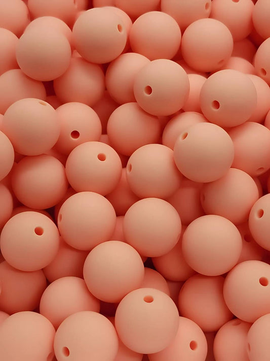 Peachy Charm 15mm Silicone Beads