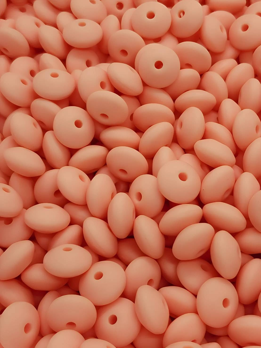 Peachy Charm Silicone lentil beads