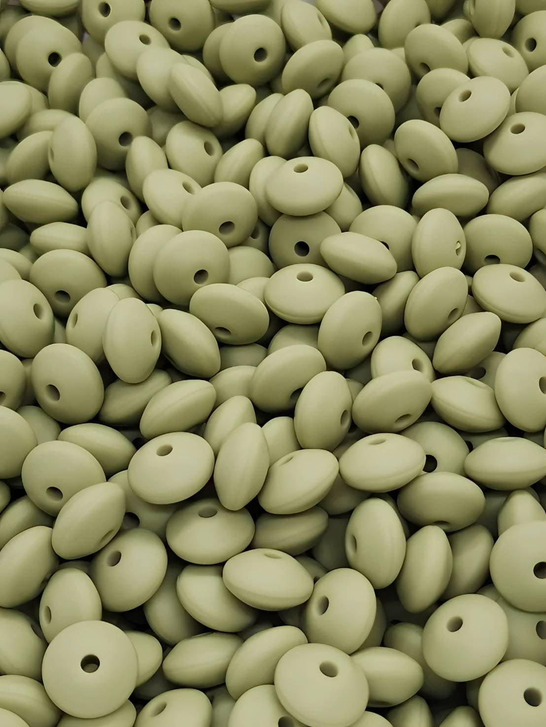 Sage Leaves Silicone Lentil Beads