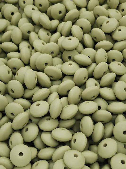 Sage Leaves Silicone Lentil Beads