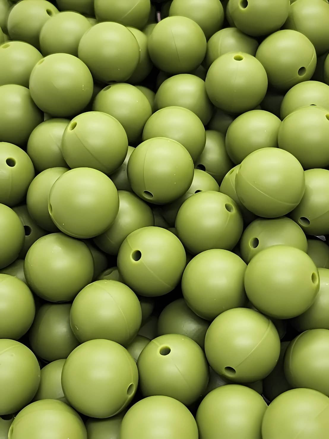 Earthy Olive 15mm Silicone Beads