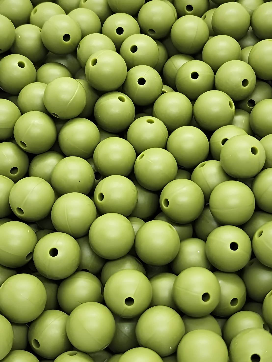 Earthy Olive 12mm Silicone Beads