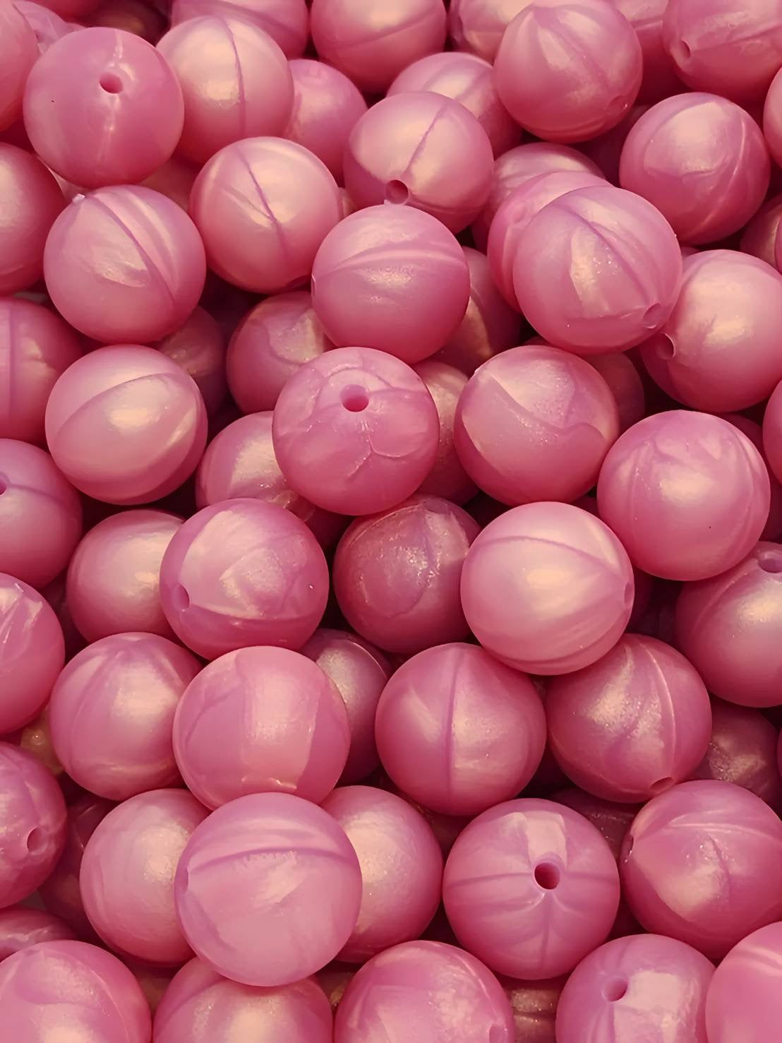 Rosy Dawn 15mm Silicone Beads