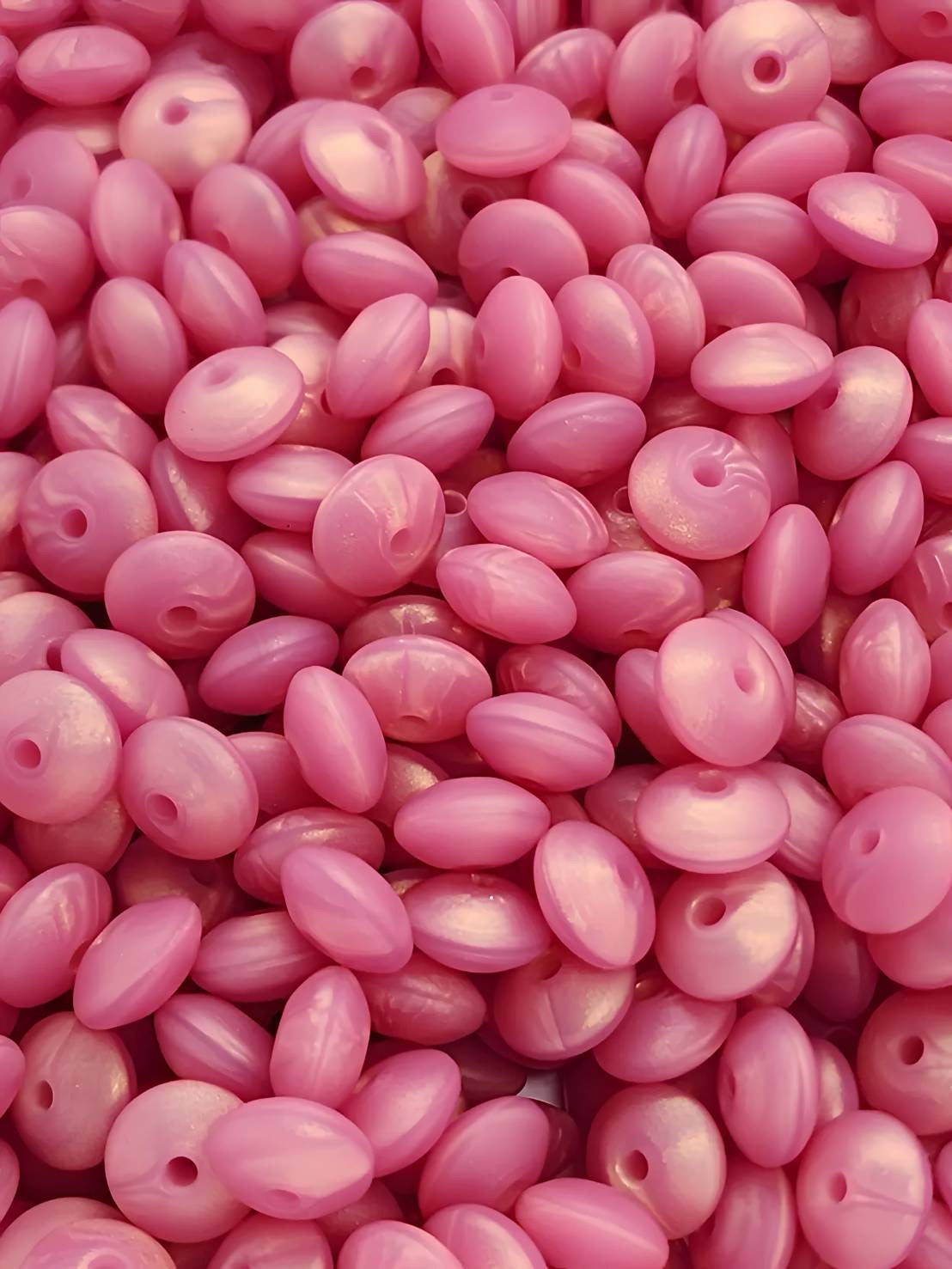 Rosy Dawn Silicone Lentil Beads