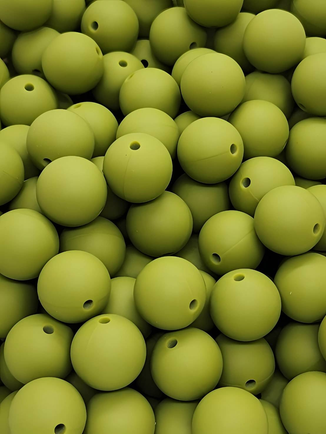 Chartreuse Glow 15mm Silicone Beads