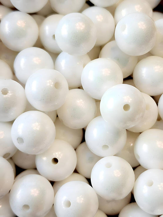 White Opal 15mm Silicone Beads