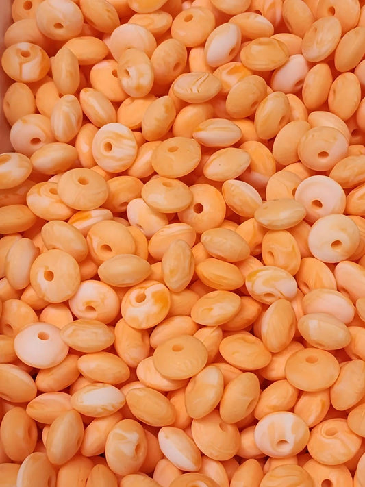 Creamsicle Silicone Lentil Beads