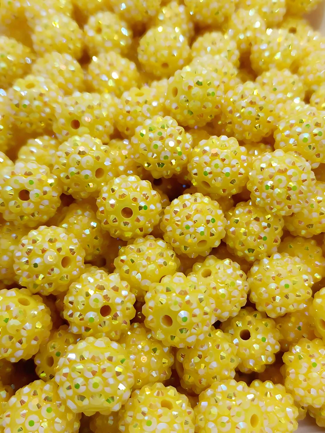 Yellow 16mm **Rhinestone** (Bubblegum Beads)