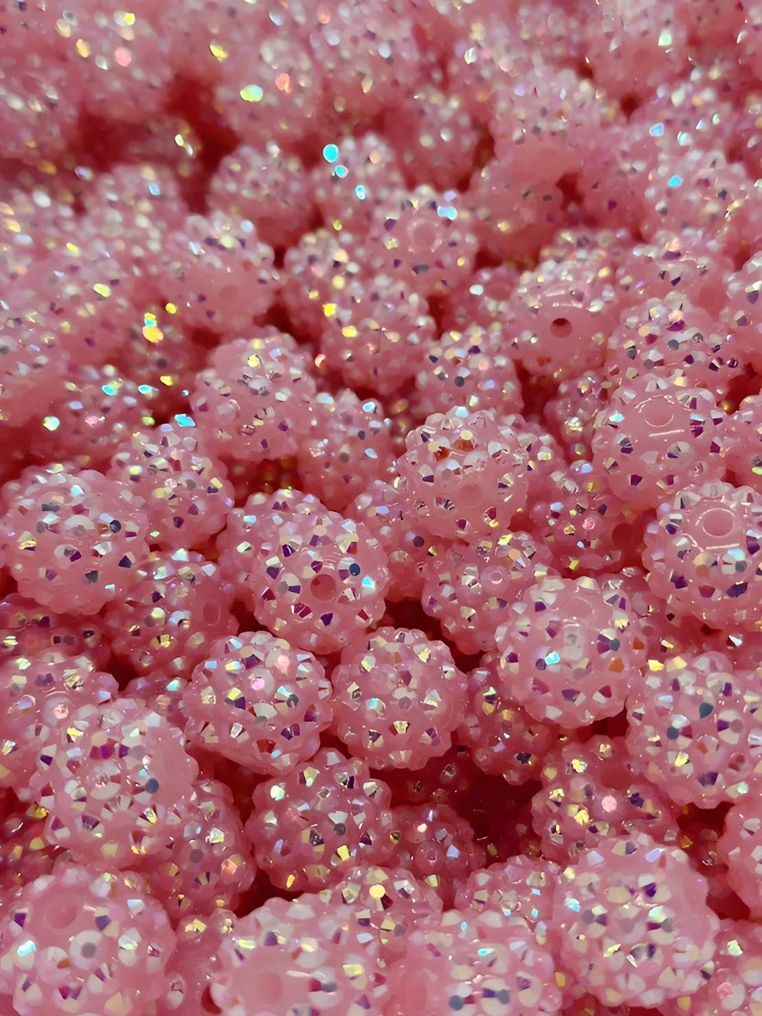 Pink 14mm **Rhinestone** (Bubblegum Beads)