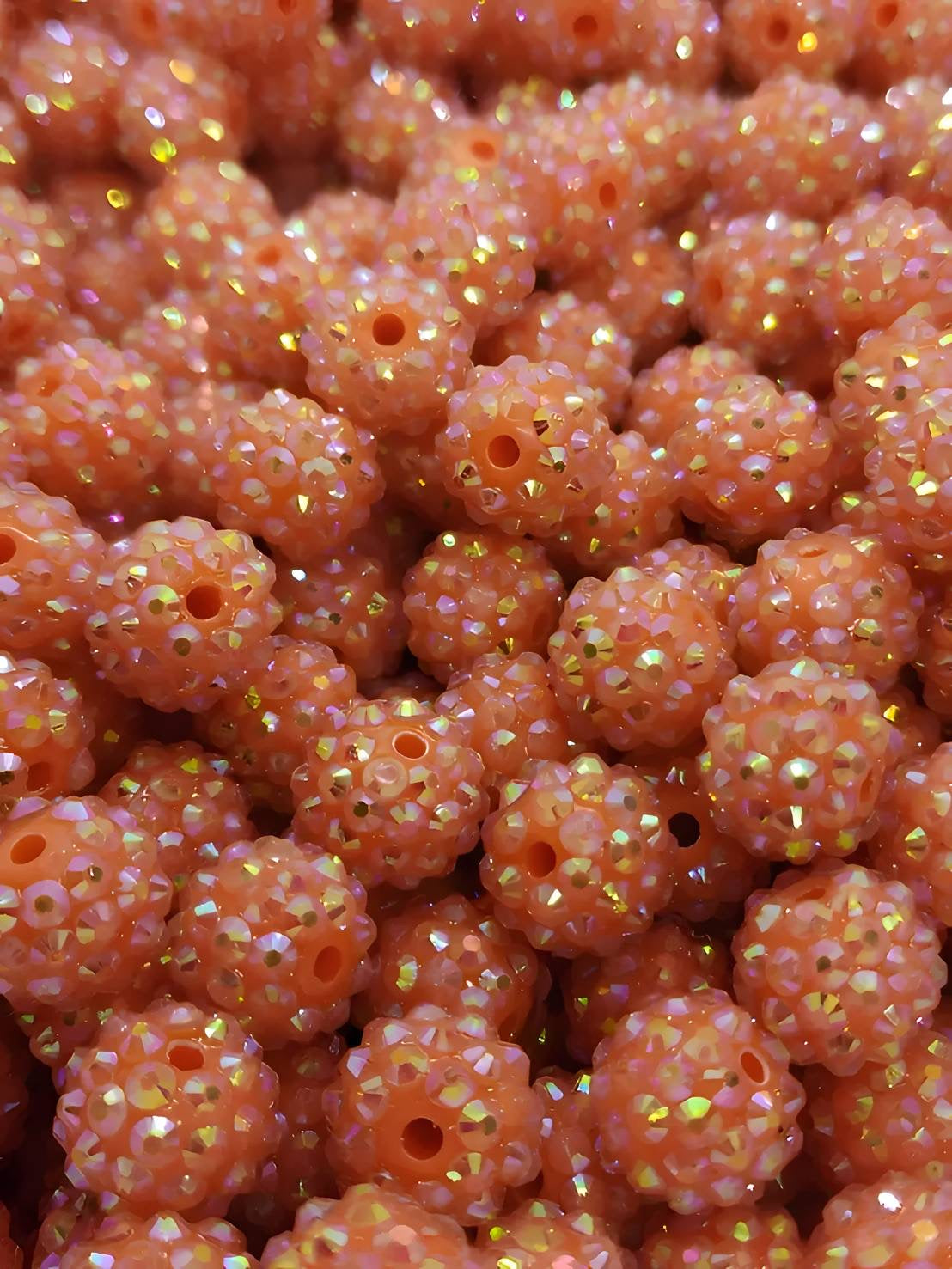 Orange 14mm **Rhinestone** (Bubblegum Beads)