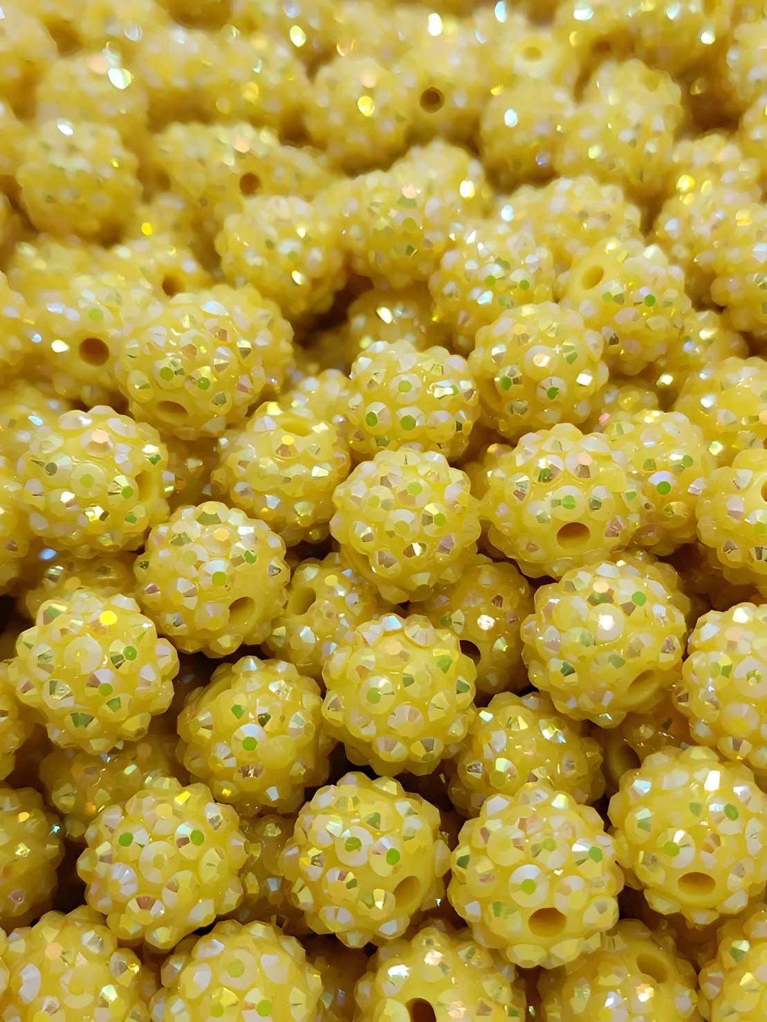 Yellow 14mm **Rhinestone** (Bubblegum Beads)