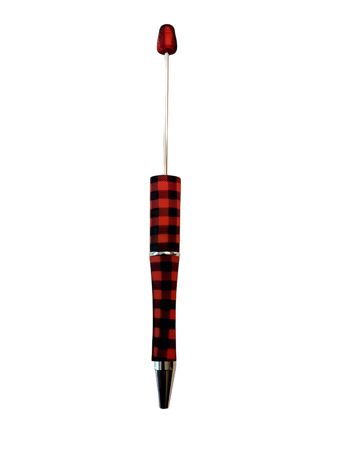 Red Buffalo Plaid Beadable Pens