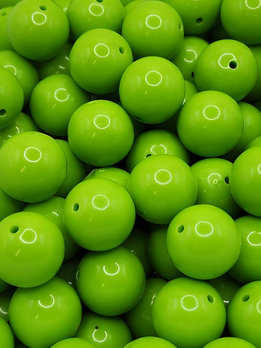 Green Solid 20MM Beads (Bubblegum Beads)