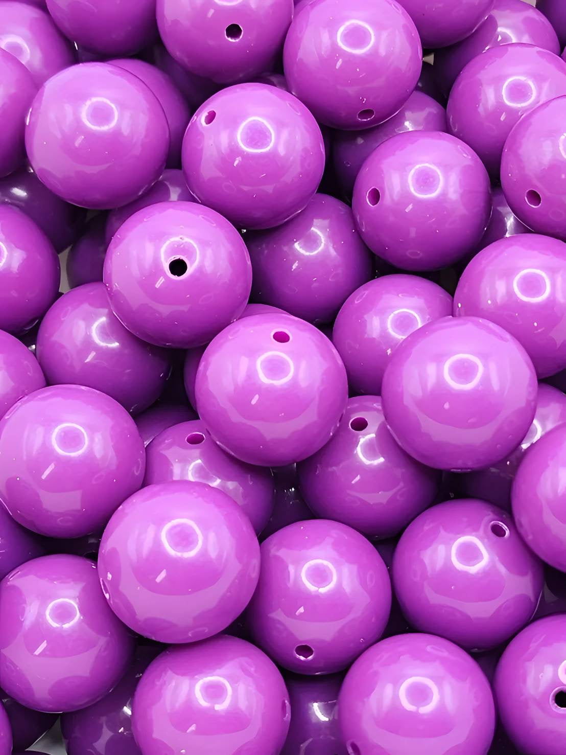 Purple Solid 20MM Beads (Bubblegum Beads)